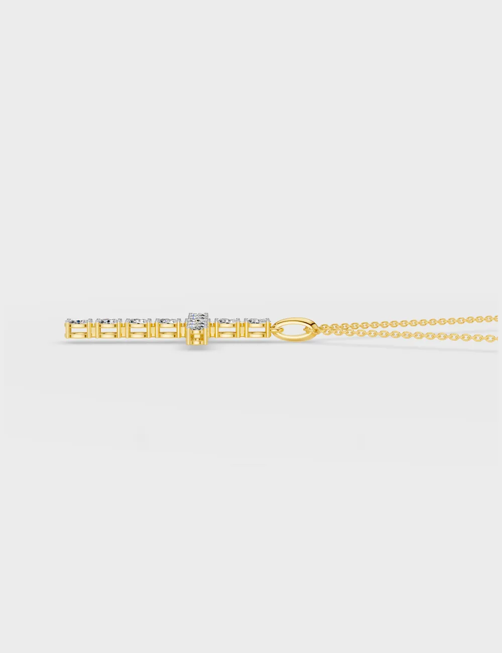 Luminous Cross Diamond Pendant 1.95 carat FG-VVS, Yellow Gold, large, image 3