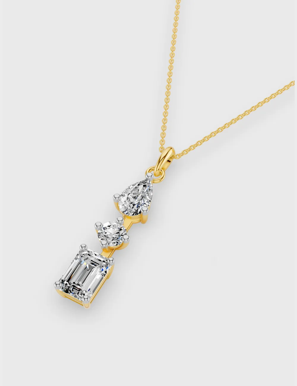 Elite Cuts Diamond Pendant 1.37 carat FG-VVS, Yellow Gold, large, image 2