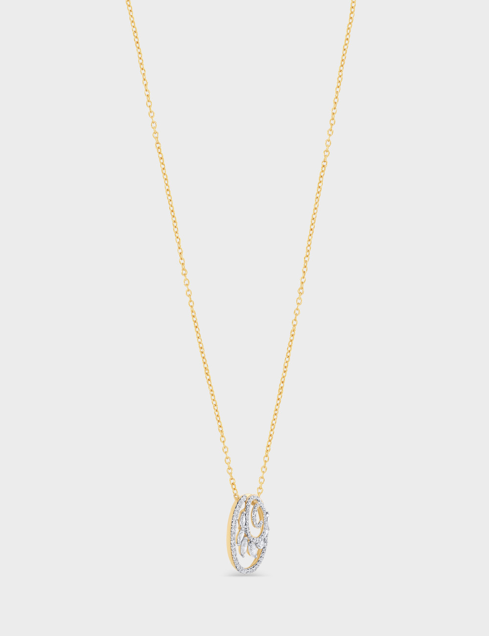Floriane Spiral Diamond Pendant 1.23 carat FG-VVS, Yellow Gold, large, image 2
