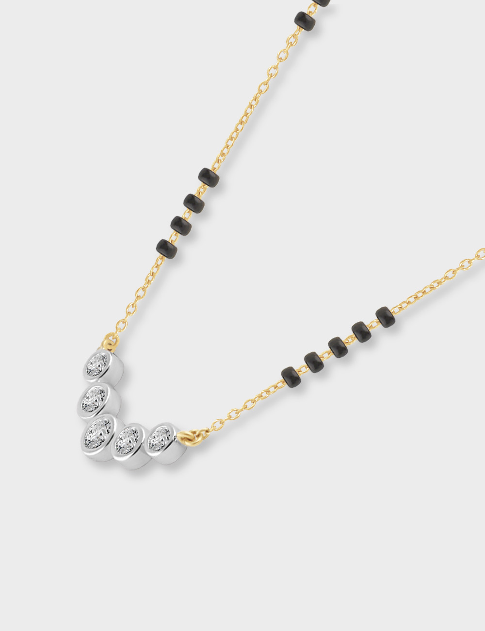 Poised Tradition Diamond Mangalsutra 0.72 cent FG-VVS, Yellow Gold, large, image 2
