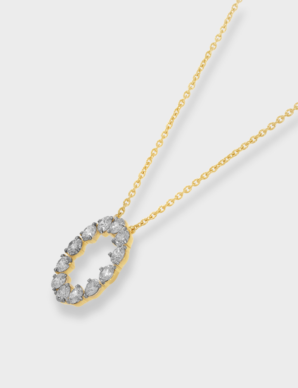 Promise Circle Diamond Chain Pendant 1.34 carat FG-VVS, Yellow Gold, large, image 2