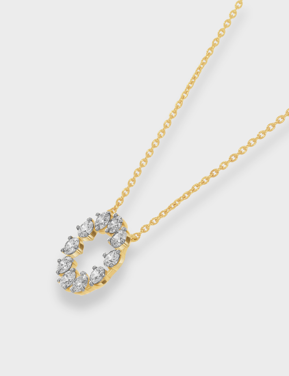 Endless Light Diamond Chain Pendant 1 carat FG-VVS, Yellow Gold, large, image 2