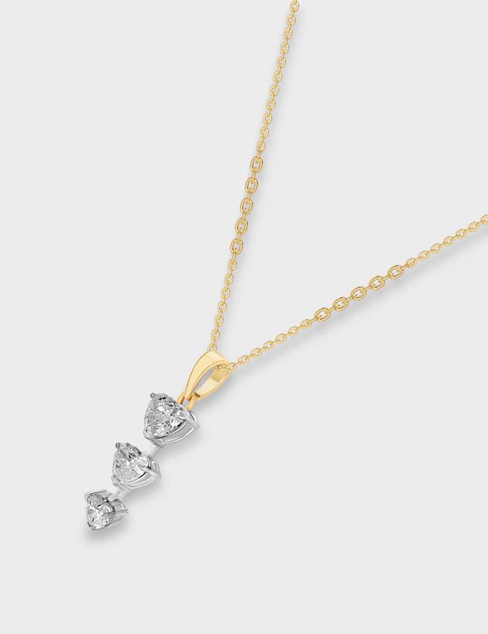 Cascade of Affection Diamond Pendant 1.66 carat FG-VVS, Yellow Gold, large, image 2