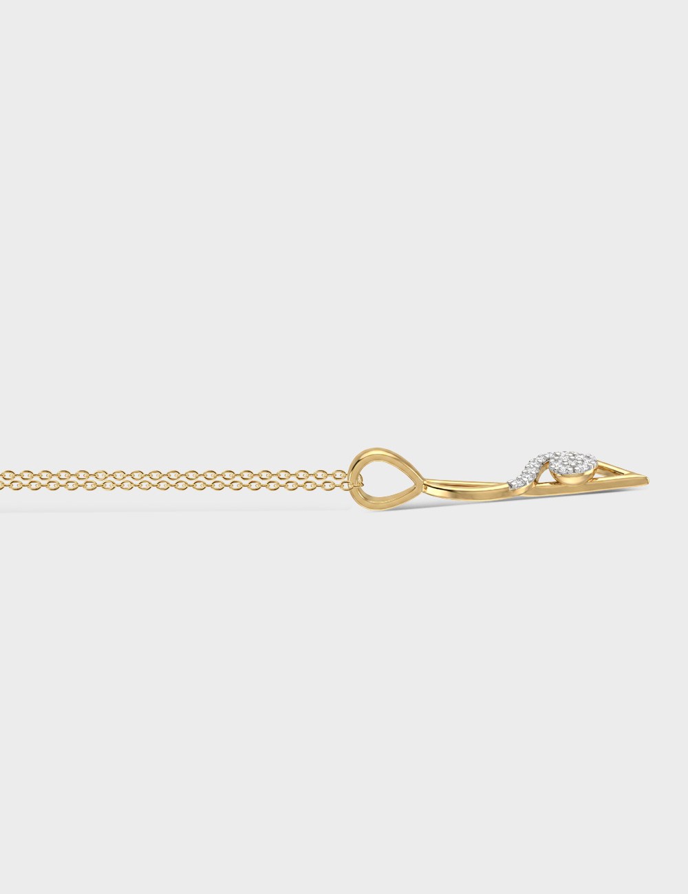 Twirl Lab Grown Diamond Pendant 13 Cent FG-VVS, Yellow Gold, large, image 3
