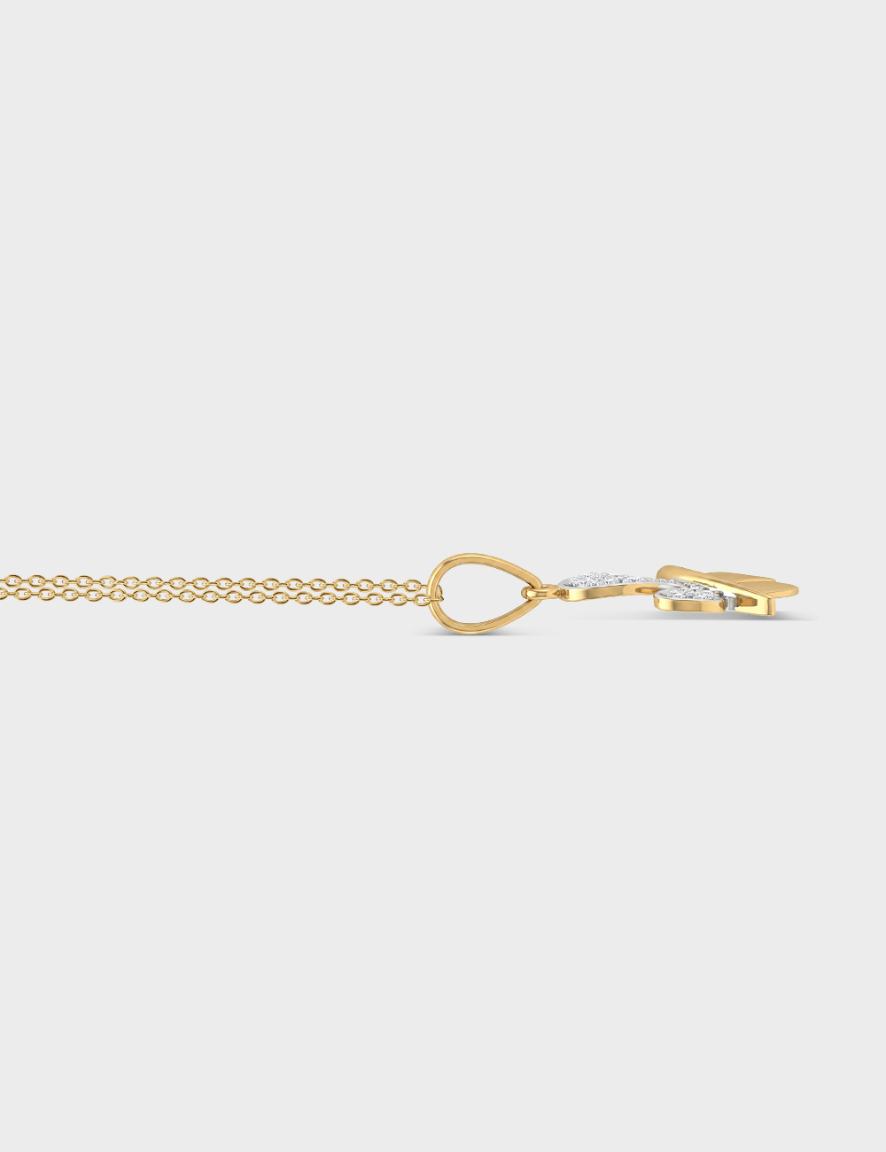 Flutter Lab Grown Diamond Pendant 20 Cent FG-VVS, Yellow Gold, large, image 3