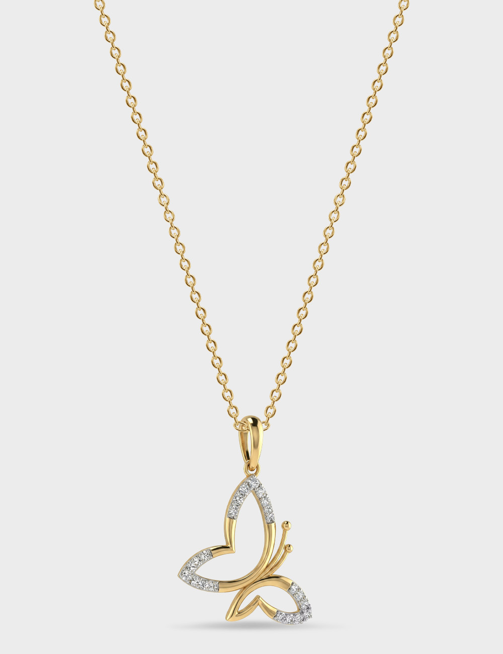 Wingspan Lab Grown Diamond Pendant 34 Cent FG-VVS, Yellow Gold, large, image 2