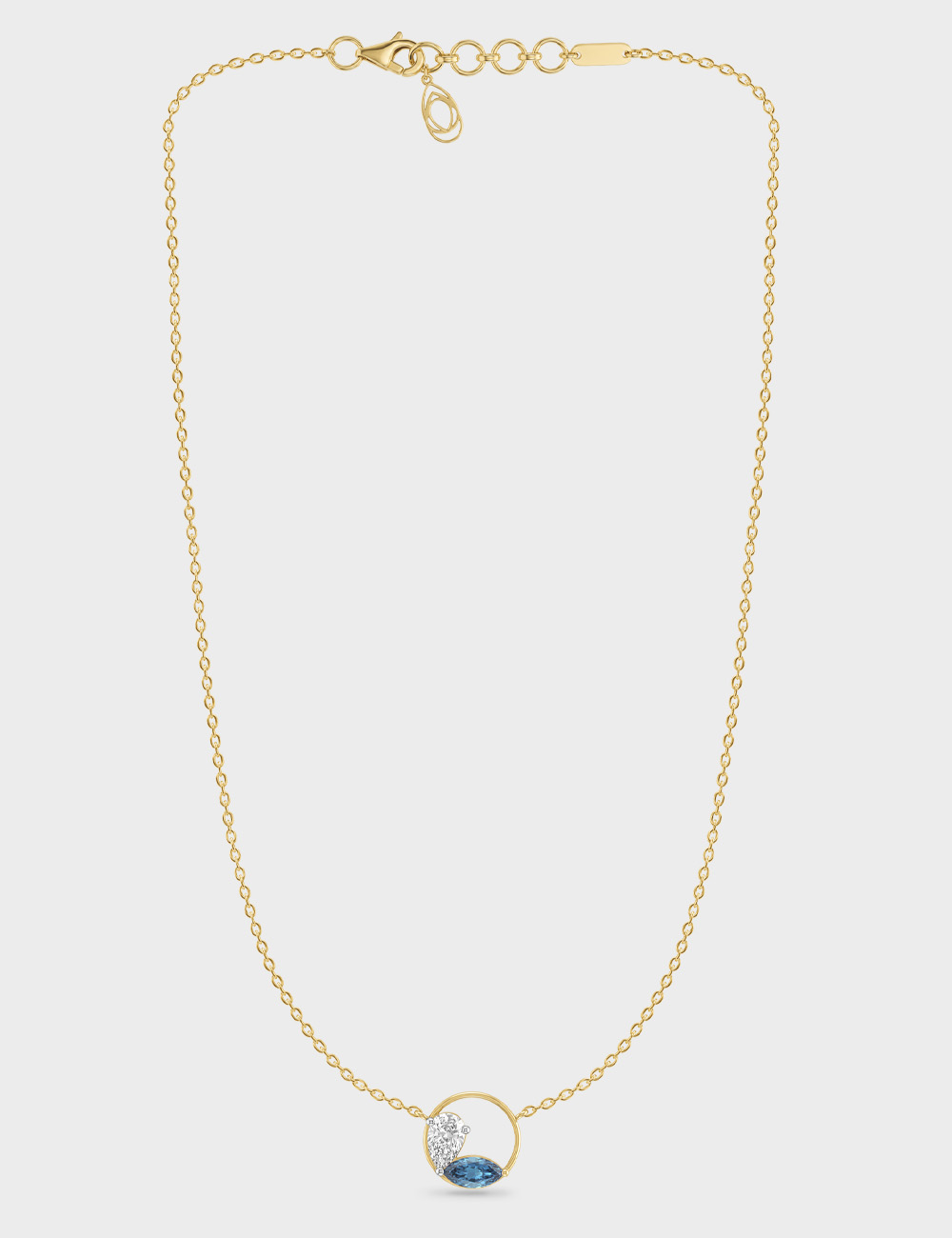 Blue Muse Lab Grown Diamond Pendant 0.97 Cent FG-VVS, Yellow Gold, large, image 2