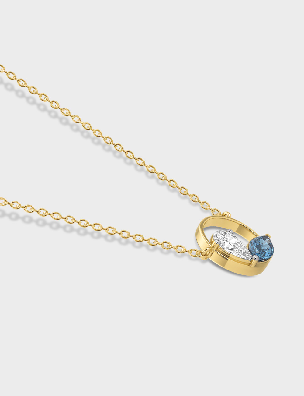 Blue Muse Lab Grown Diamond Pendant 0.97 Cent FG-VVS, Yellow Gold, large, image 3