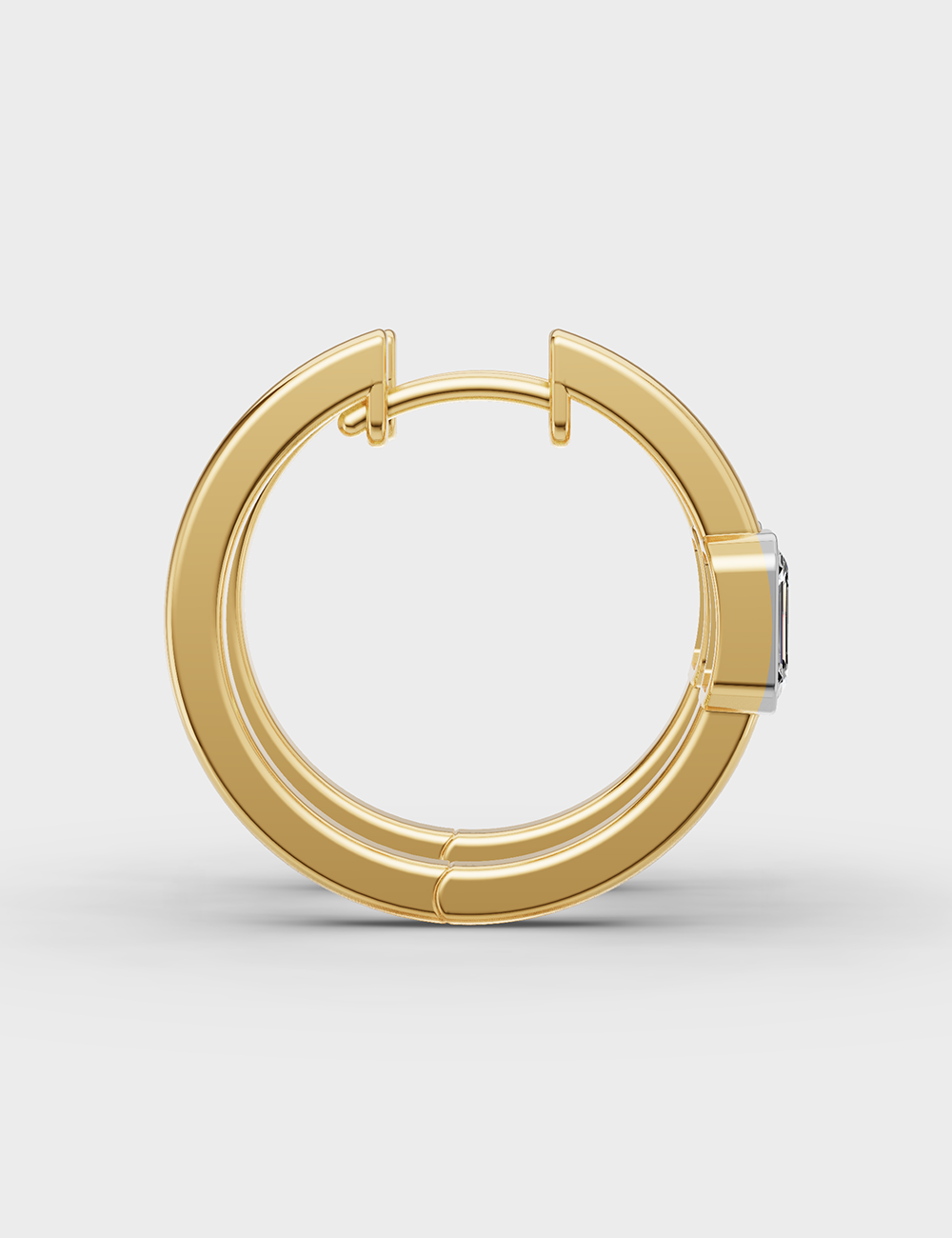 Glossy Solitaire Earrings 82 cent FG-VVS, Yellow Gold, large, image 3