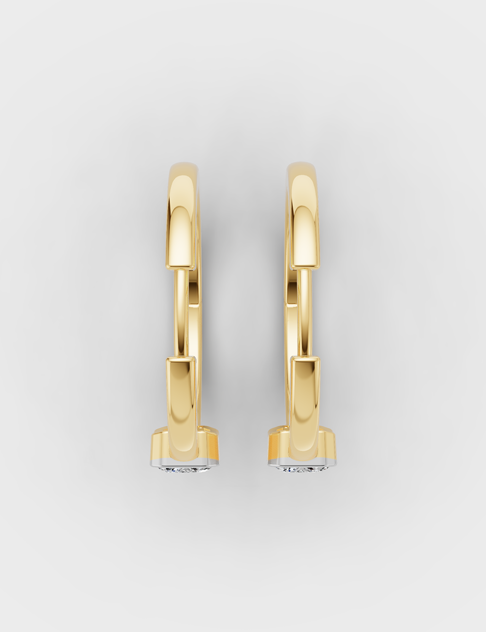 Glossy Solitaire Earrings 82 cent FG-VVS, Yellow Gold, large, image 4