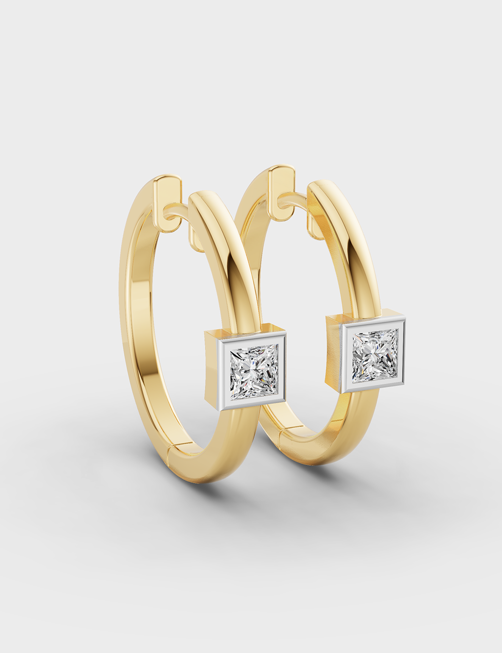 Pretty Diamond Earrings 53 cent FG-VVS, Yellow Gold, large, image 2