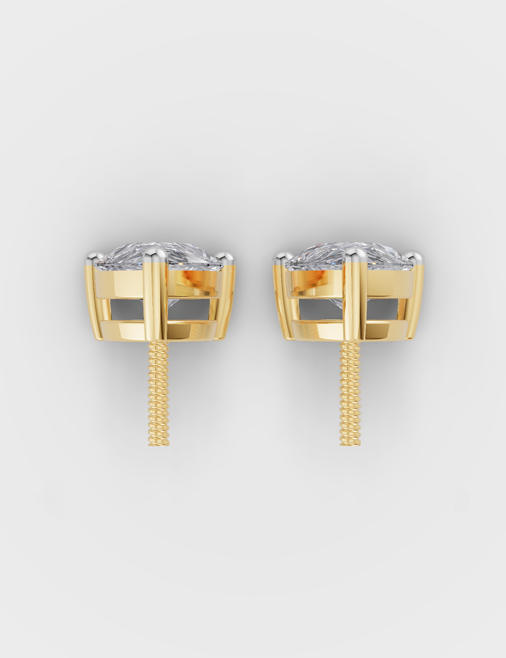 Glossy Diamond Studs 26 cent FG-VVS, Yellow Gold, large, image 4