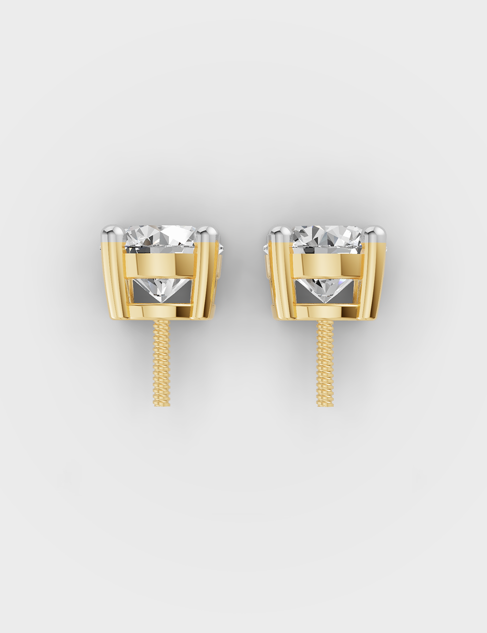 Chic Solitaire Studs 1.52 carat FG-VVS, Yellow Gold, large, image 4