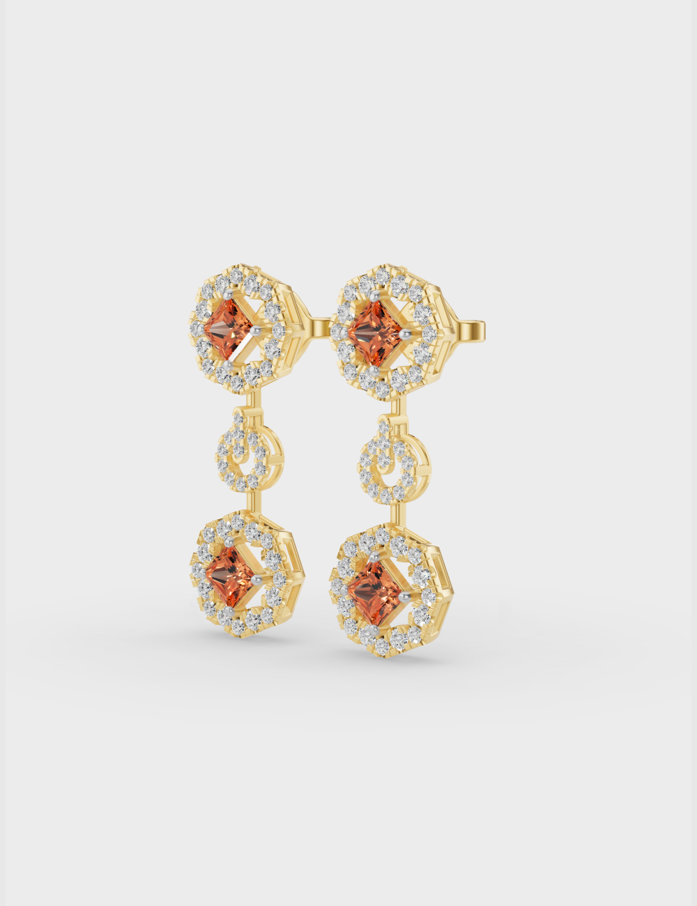Deco Dreams Diamond Earrings 1.95 carat FG-VVS, Yellow Gold, large, image 2