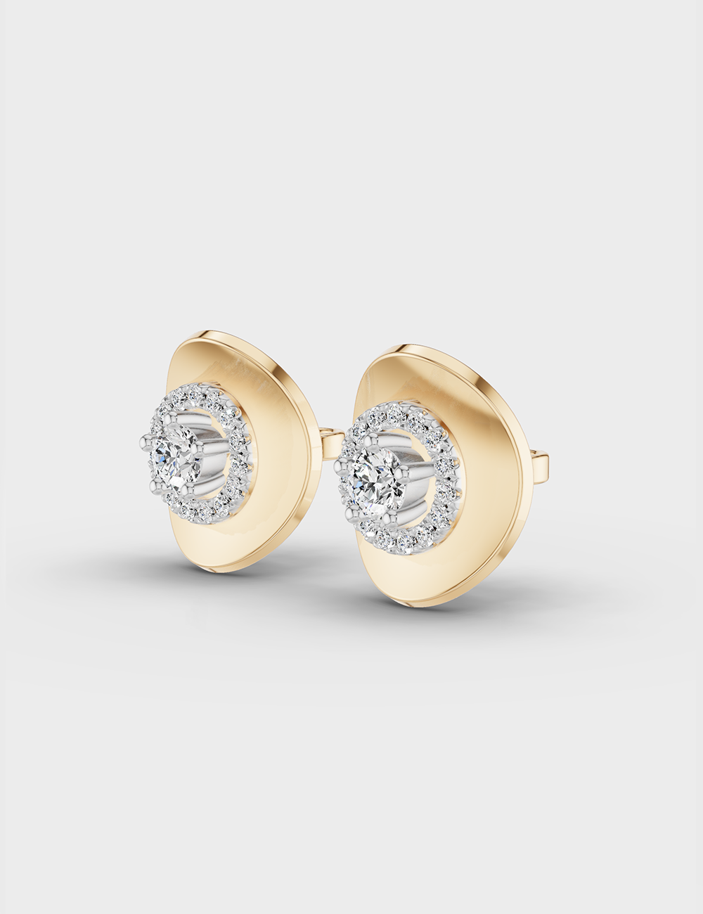 Charming Diamond Studs 32 Cent FG-VVS, Yellow Gold, large, image 2