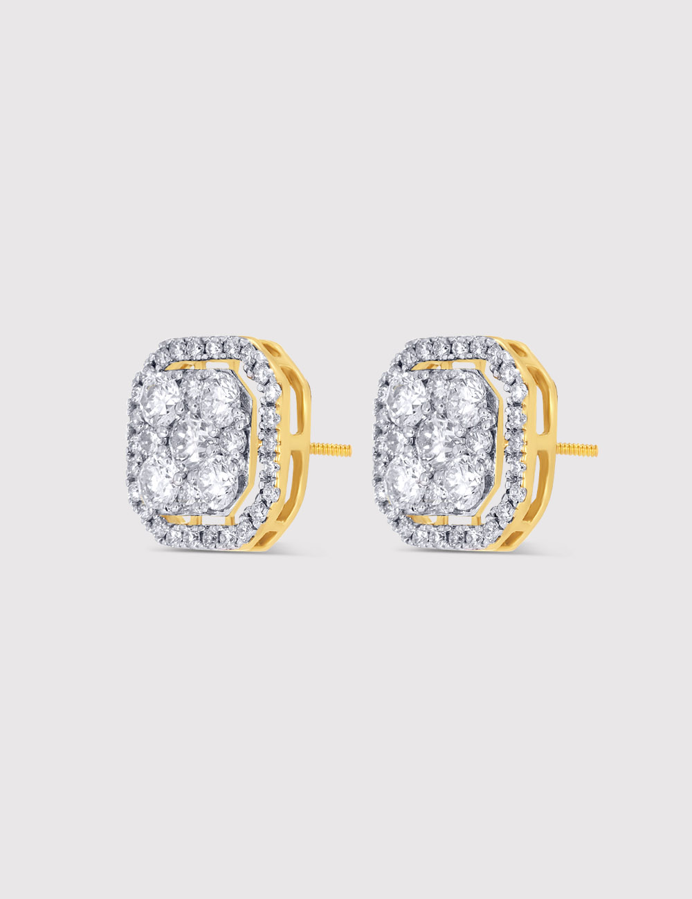 Prism Octet Diamond Studs 1.49 carat FG-VVS, Yellow Gold, large, image 3