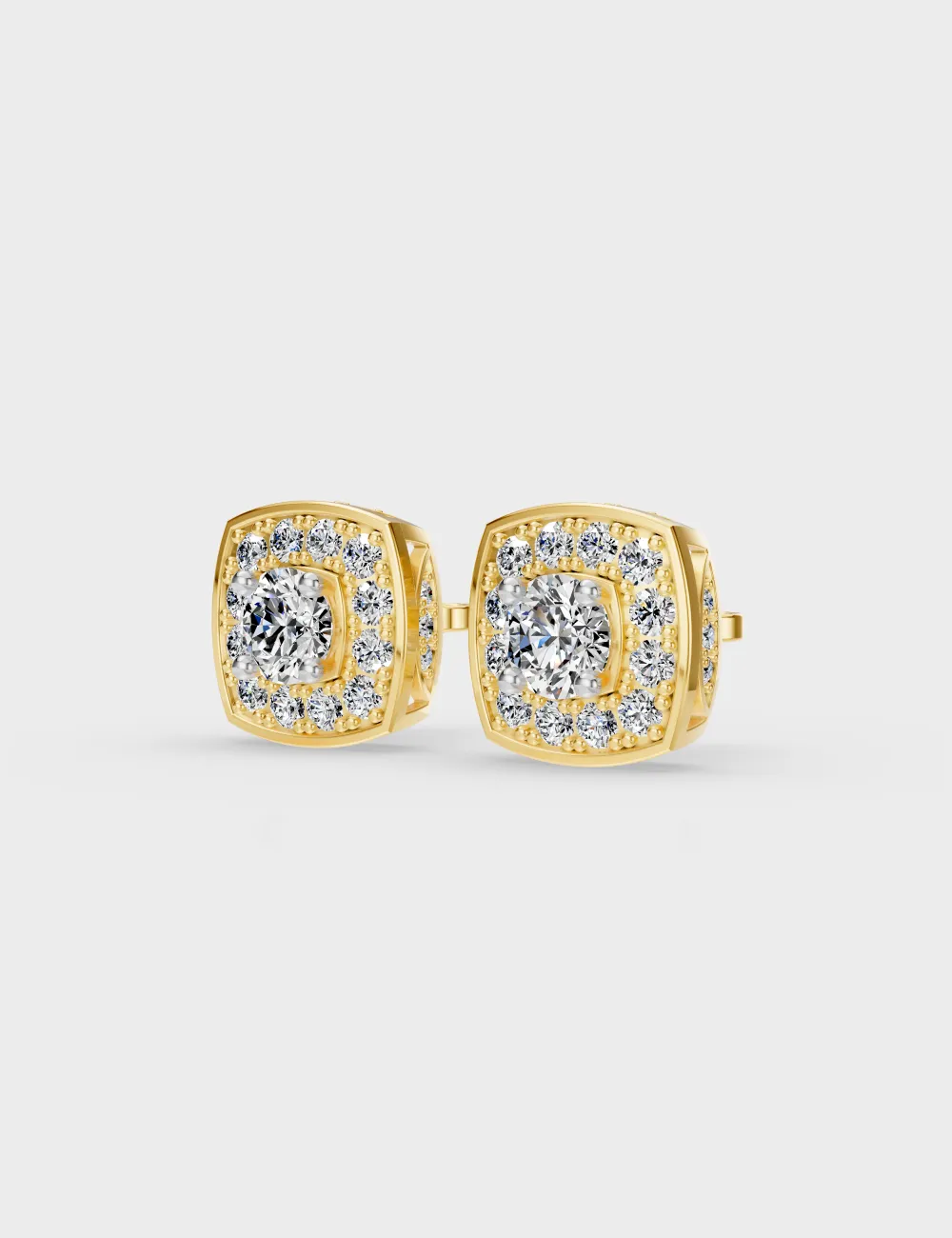 Prism Square Diamond Studs 1.03 carat FG-VVS, Yellow Gold, large, image 2