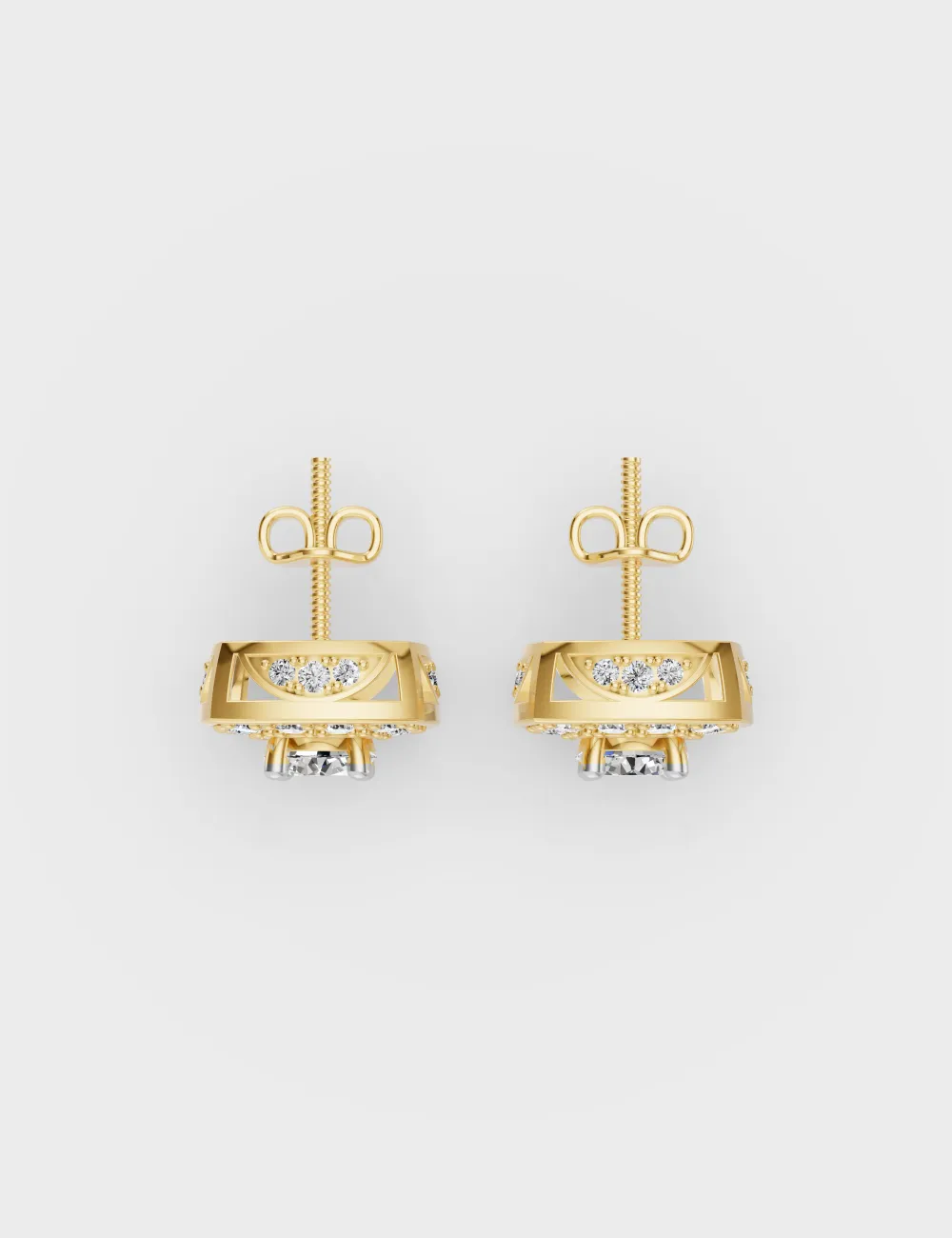 Prism Square Diamond Studs 1.03 carat FG-VVS, Yellow Gold, large, image 4