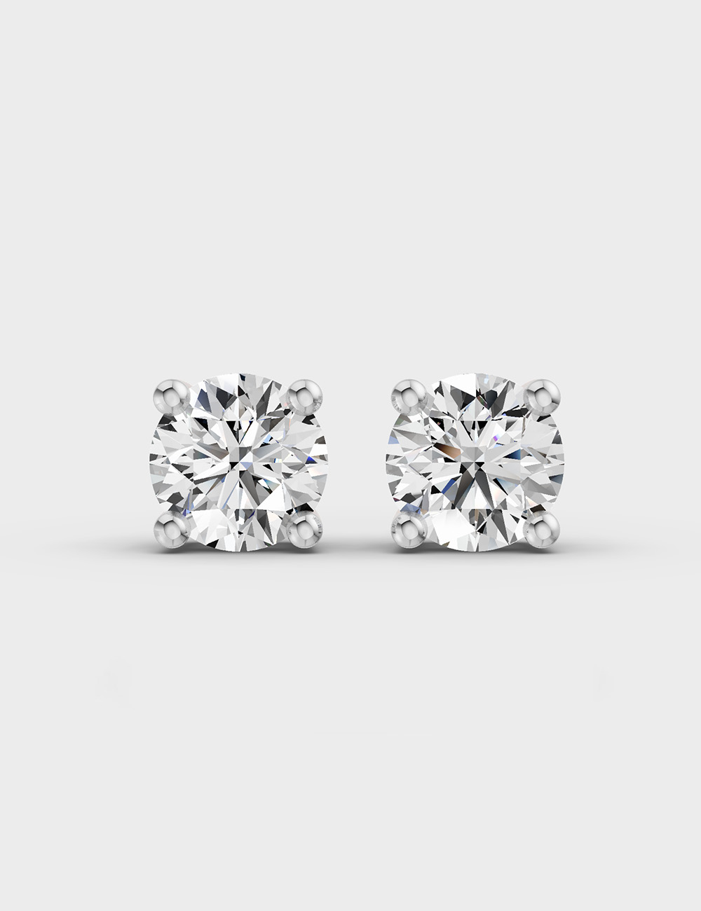 Prism Core Solitaire Diamond Studs 3.12 carat FG-VVS, Rose Gold, large, image 1