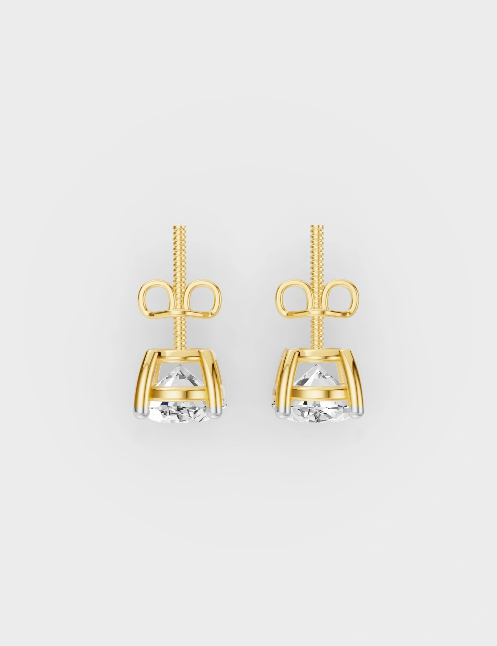 Quiet Spark Diamond Studs 2 carat FG-VVS, Yellow Gold, large, image 4