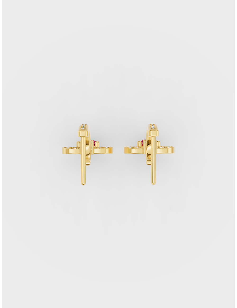 Warm Romance Diamond Earrings 32 cent FG-VVS, Yellow Gold, large, image 4