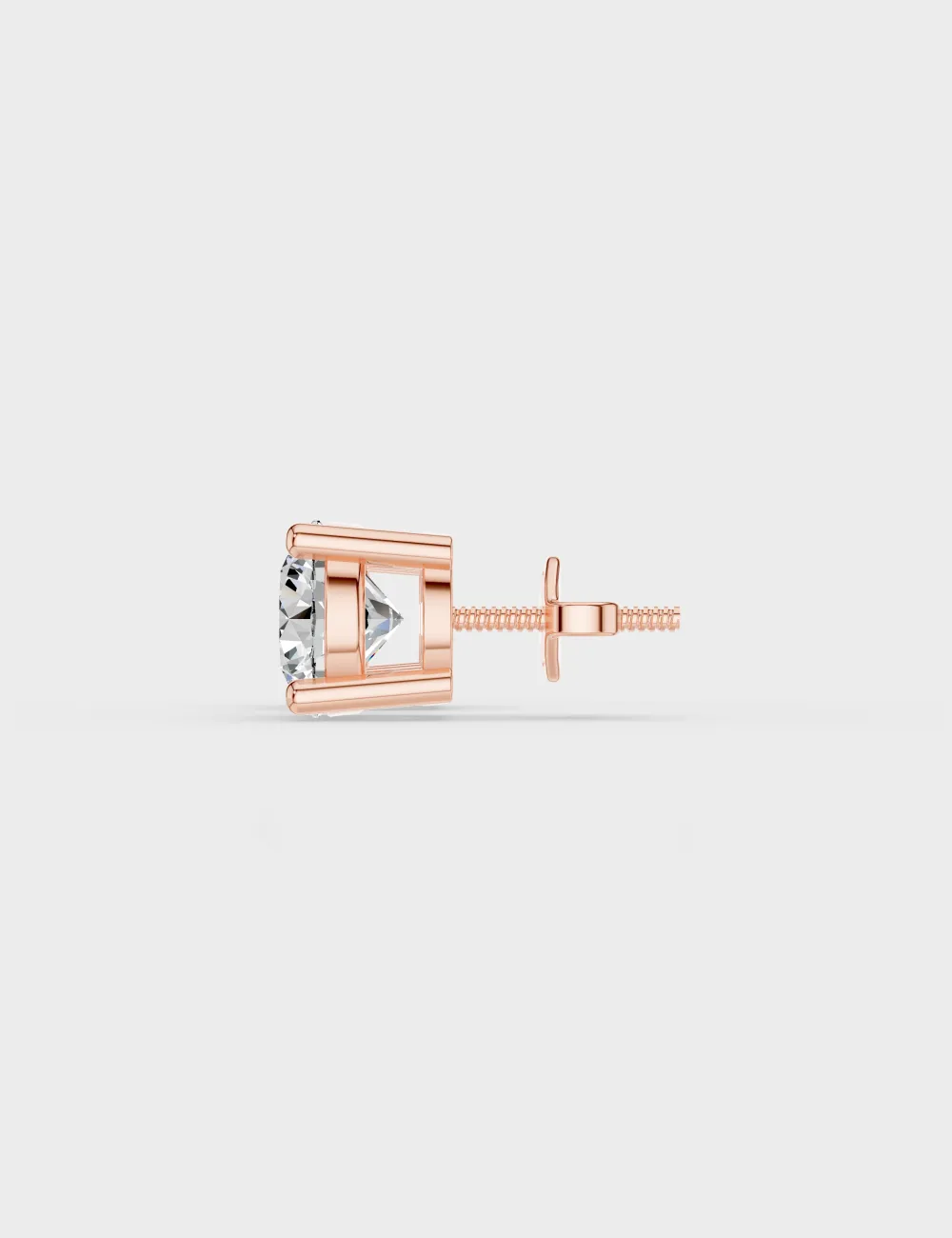 Pristine Solitaire Diamond Studs 1.6 carat FG-VVS, Rose Gold, large, image 3