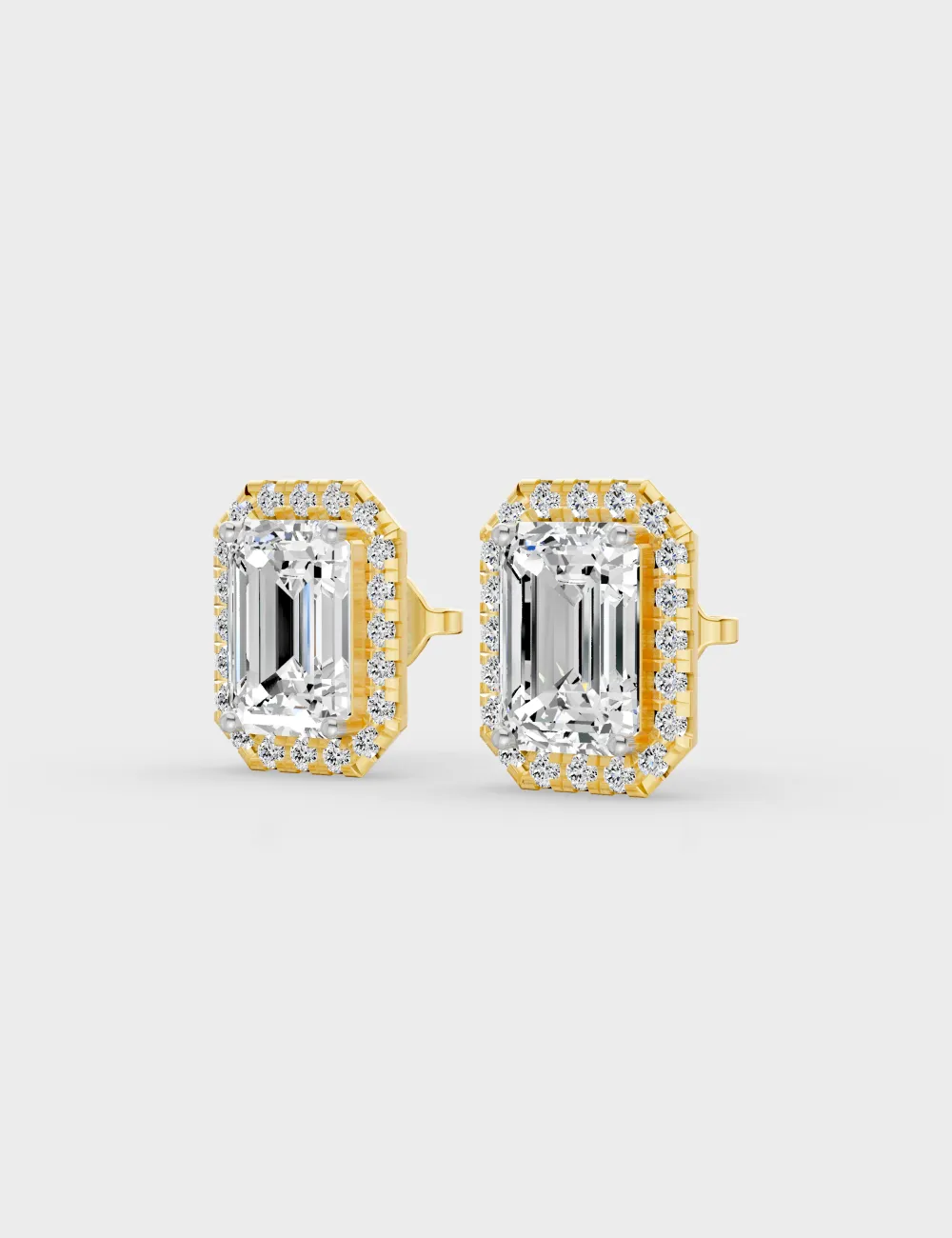 Art Deco Diamond Studs 2.12 carat FG-VVS, Yellow Gold, large, image 2