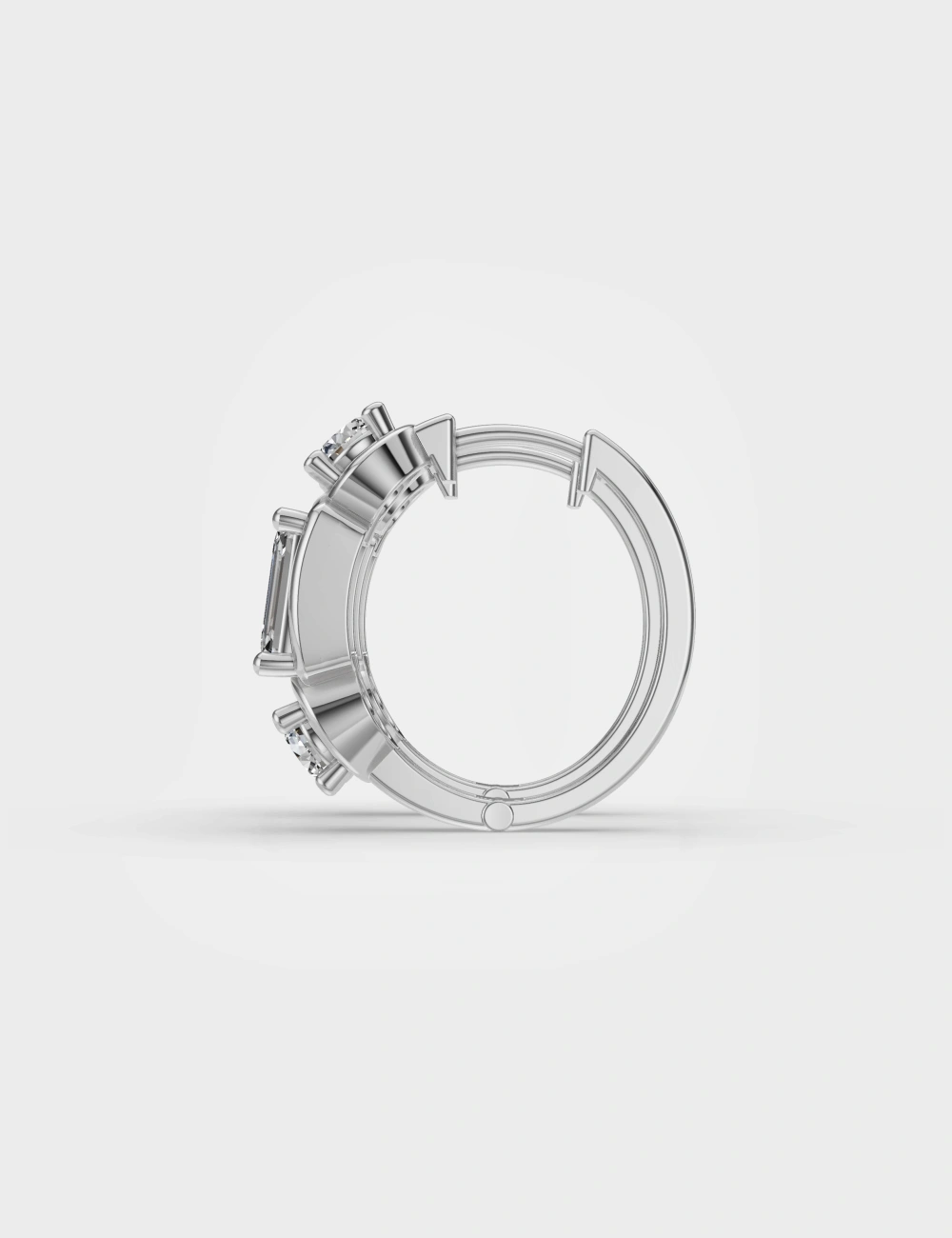 Linear Loop Diamond Hoops 2.54 carat FG-VVS, White Gold, large, image 3