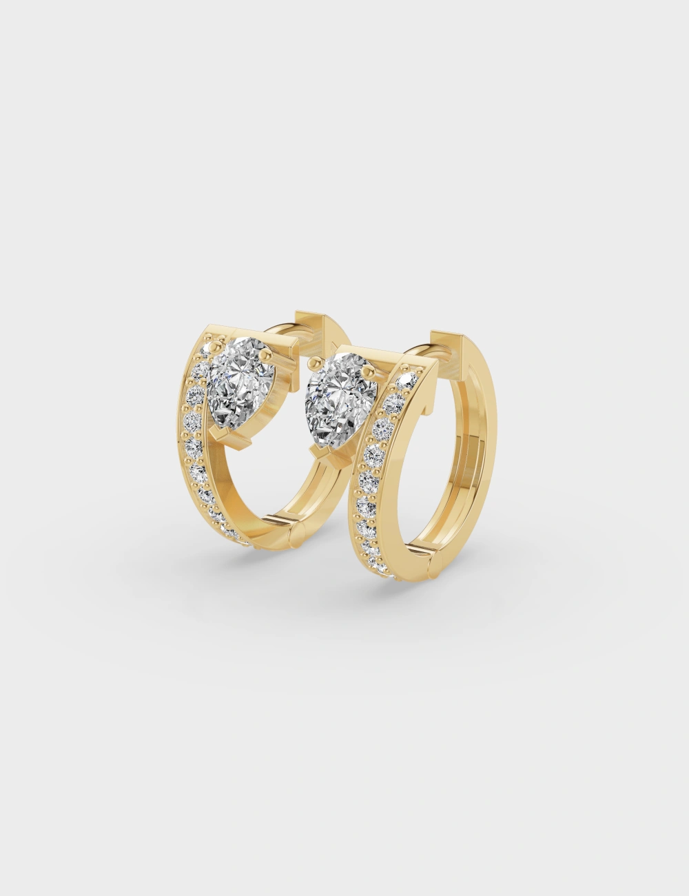 Sculpted Shine Diamond Hoops 1.44 carat FG-VVS, Yellow Gold, large, image 2