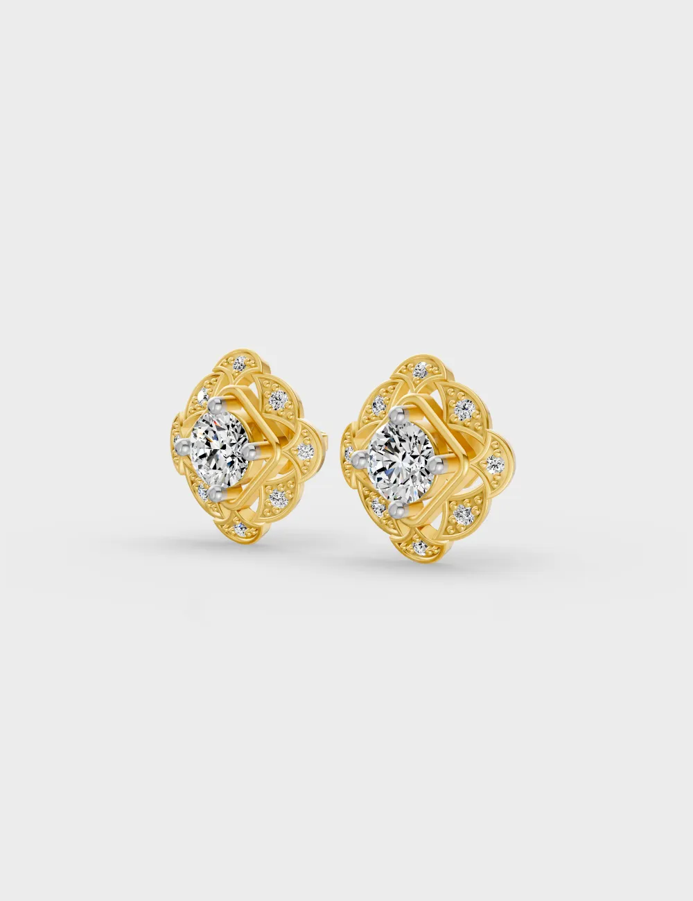 Allure Spark Diamond Studs 0.8 cent FG-VVS, Yellow Gold, large, image 2