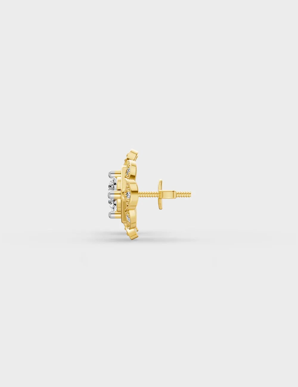 Allure Spark Diamond Studs 0.8 cent FG-VVS, Yellow Gold, large, image 3