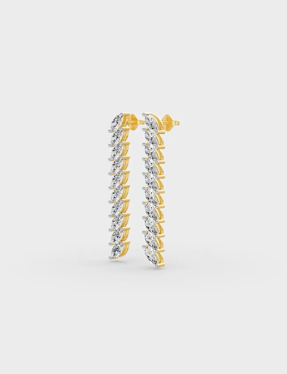 Sparkline Marquise Diamond Earrings 2.27 carat FG-VVS, Yellow Gold, large, image 2