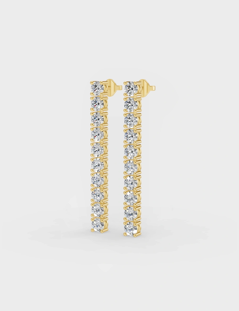 Linear Sparkle Diamond Hoops 4 carat FG-VVS, Yellow Gold, large, image 2