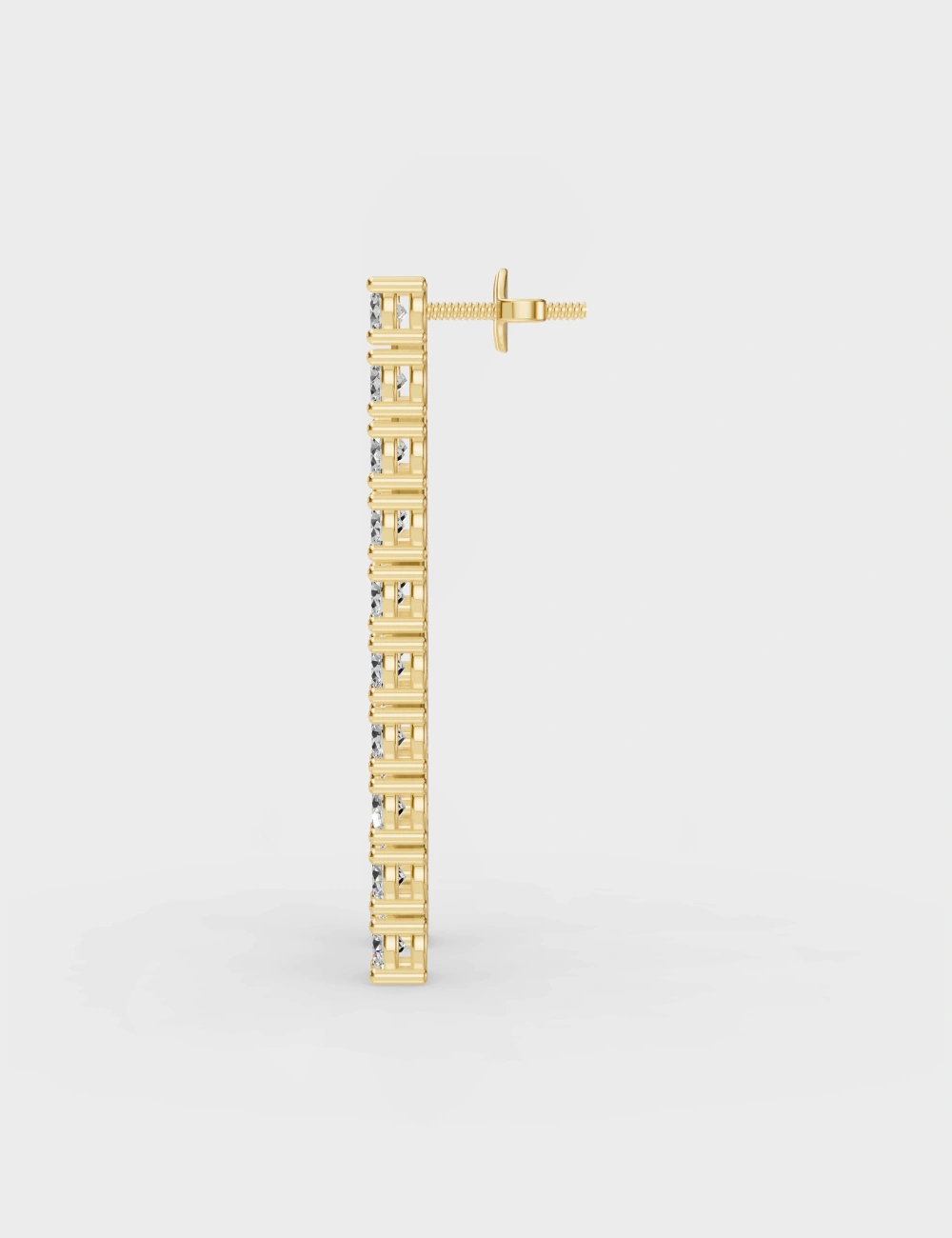 Linear Sparkle Diamond Hoops 4 carat FG-VVS, Yellow Gold, large, image 3