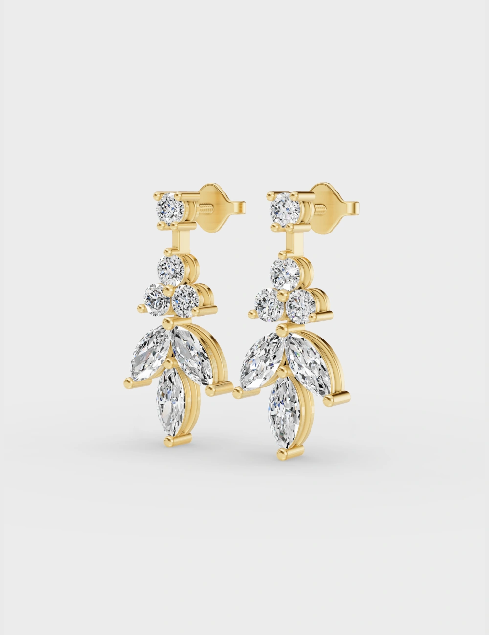 Petal Luxe Diamond Drops 3.06 carat FG-VVS, Yellow Gold, large, image 2