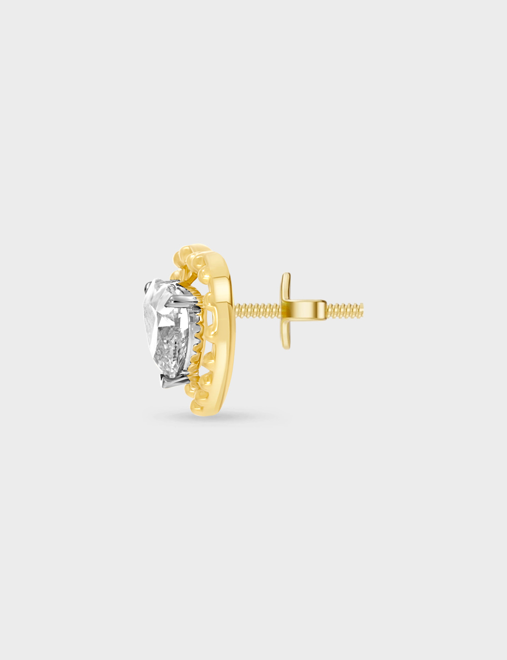 Heart of Gold Lab Grown Diamond Studs 2.11 Carat FG-VVS, Yellow Gold, large, image 3