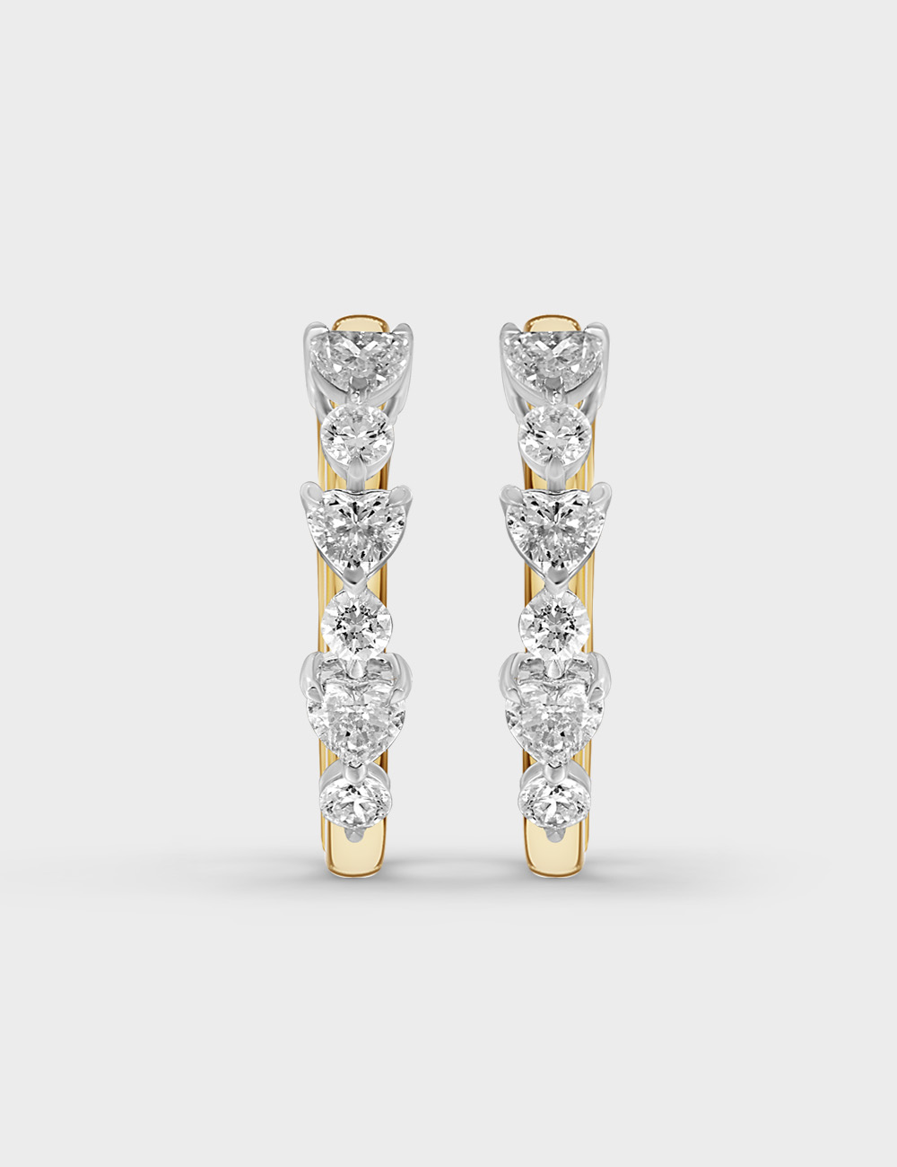 Boundless Love Diamond Hoops 0.8 cent FG-VVS, Yellow Gold, large, image 2