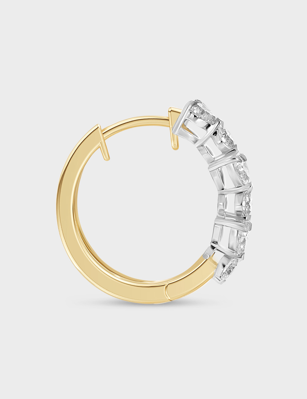 Boundless Love Diamond Hoops 0.8 cent FG-VVS, Yellow Gold, large, image 3