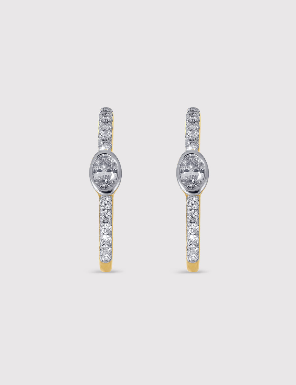 Eclisse Diamond Hoops 0.91 cent FG-VVS, Yellow Gold, large, image 2