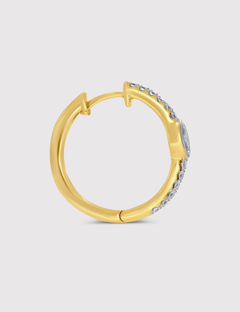 Eclisse Diamond Hoops 0.91 cent FG-VVS, Yellow Gold, large, image 3