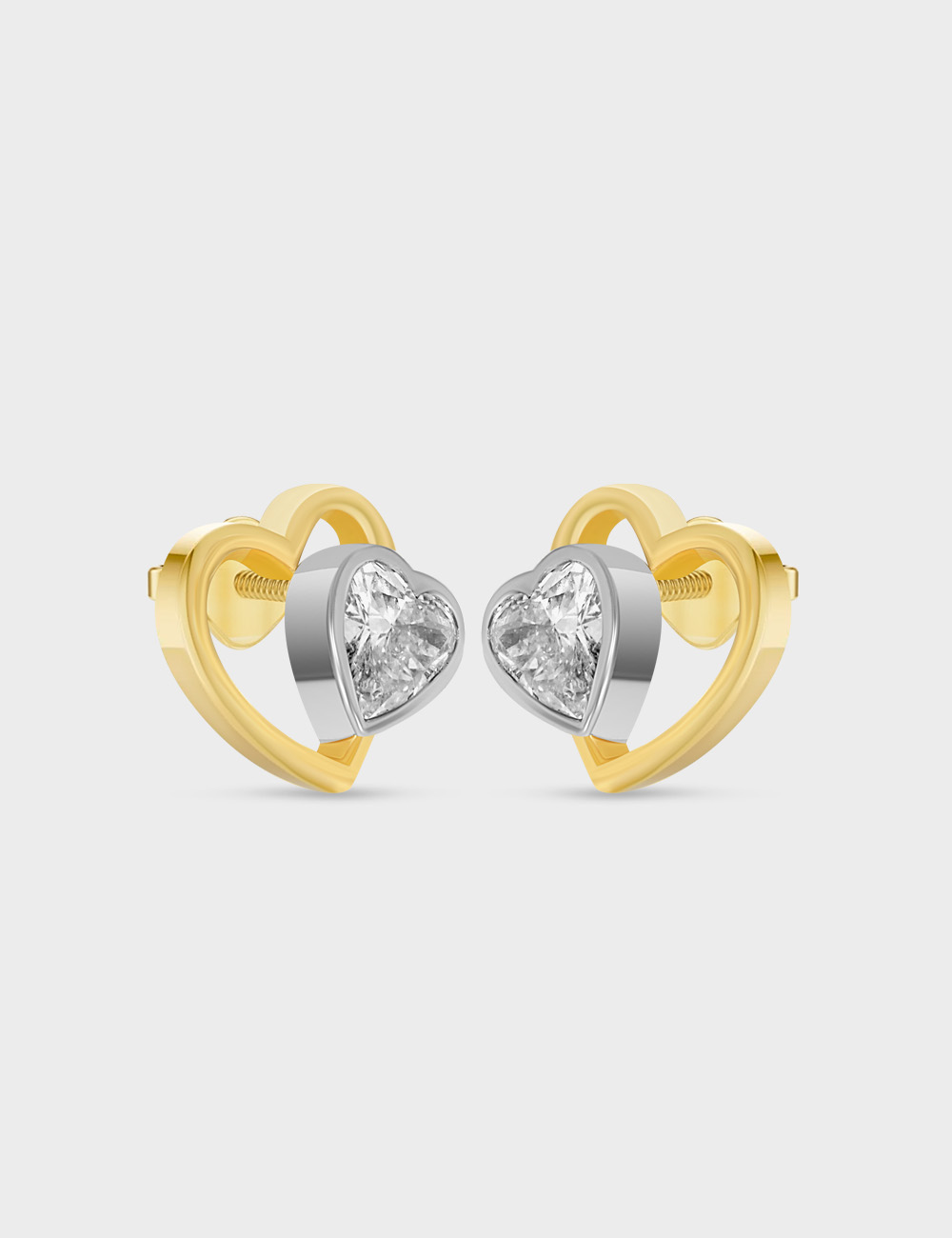 Eclipse Silhouette Lab Grown Diamond Studs 1.53 Carat FG-VVS, Yellow Gold, large, image 2