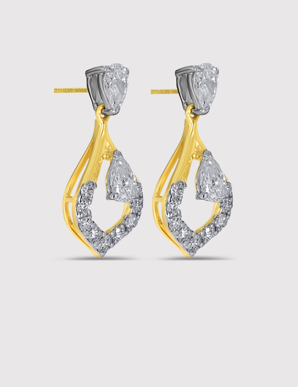 Seraphine Diamond Drops 0.58 cent FG-VVS, Yellow Gold, large, image 2