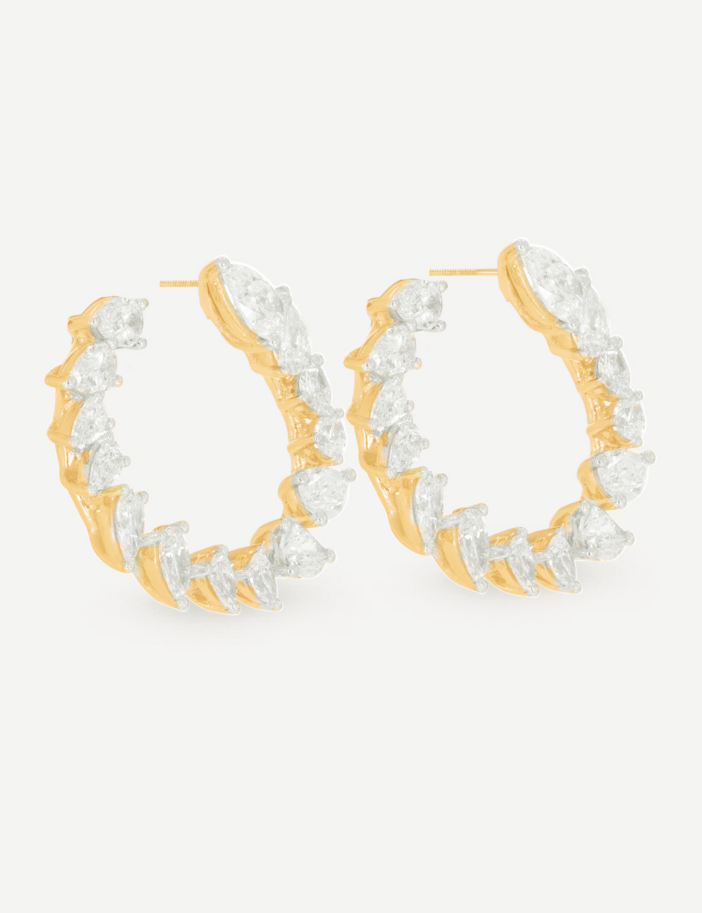 Serenité Diamond Hoops 5.92 carat FG-VVS, Yellow Gold, large, image 2