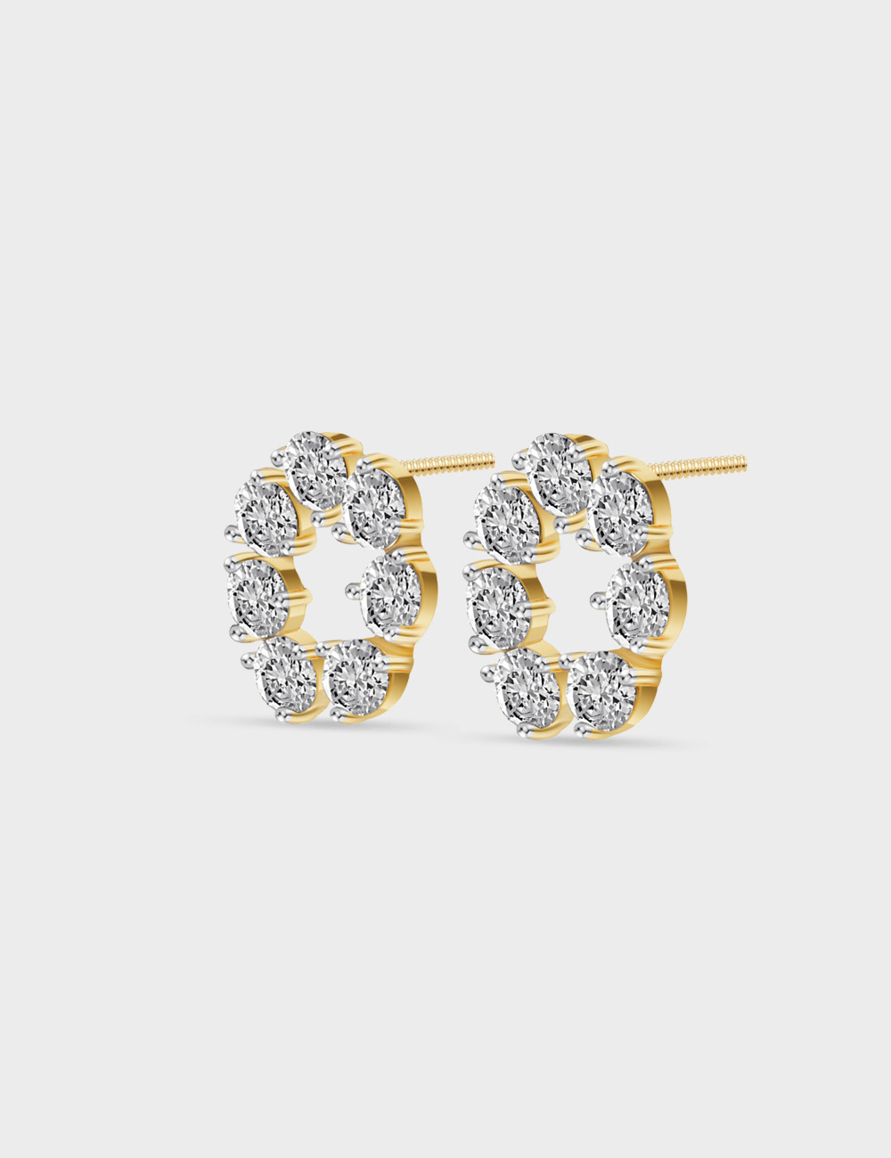 Solstice Halo Diamond Studs 1.14 carat FG-VVS, Yellow Gold, large, image 2