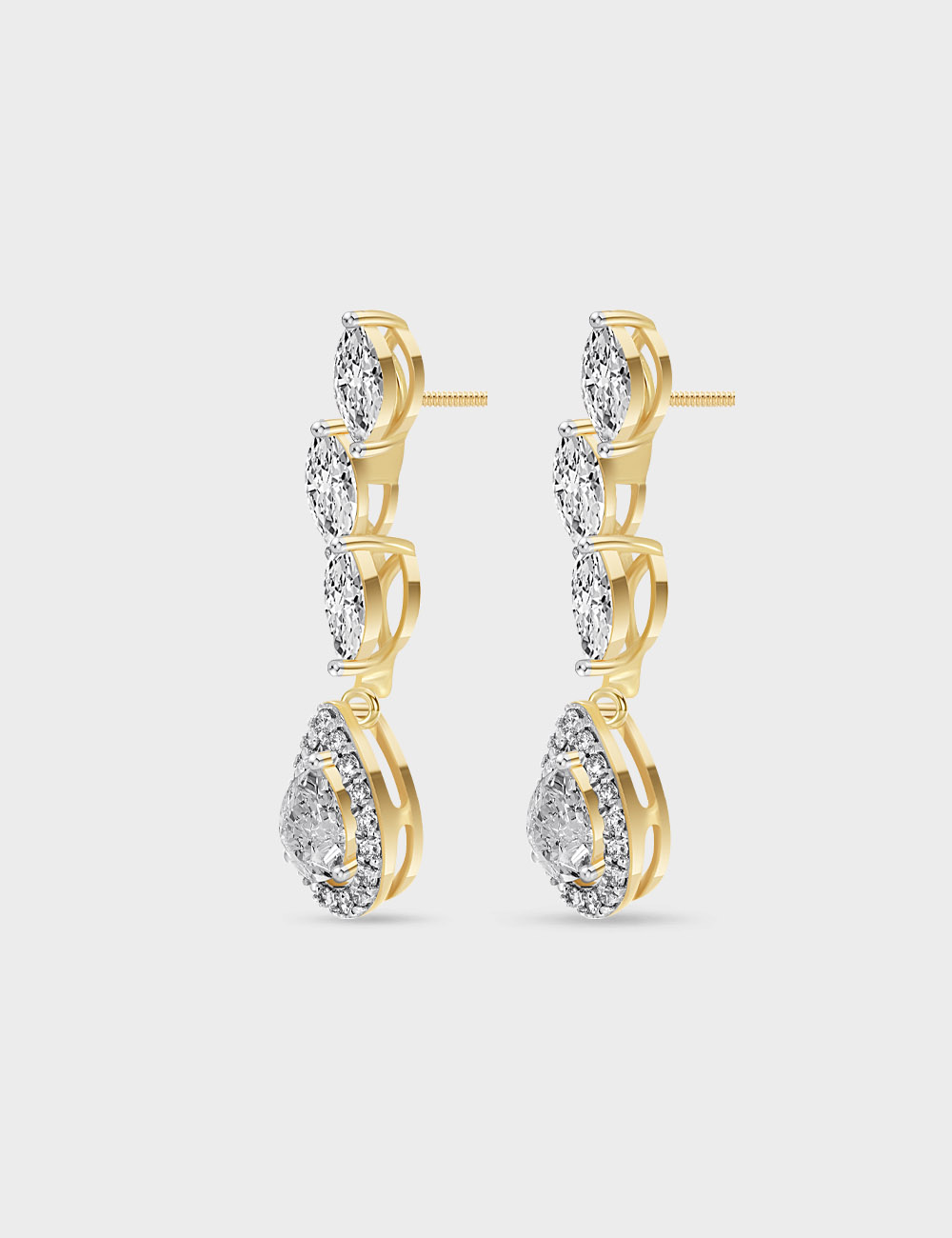 Reverie Glamorous Diamond Earrings 1.2 carat FG-VVS, Yellow Gold, large, image 2