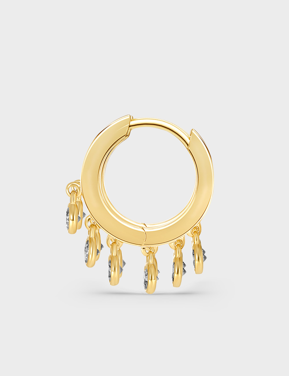 Lumen Drop Diamond Hoops 0.6 cent FG-VVS, Yellow Gold, large, image 2
