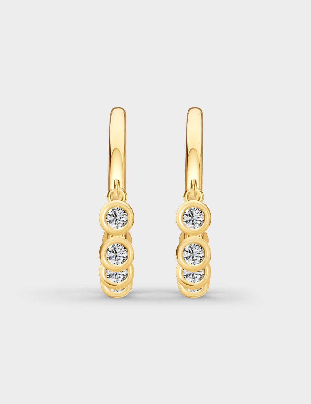 Lumen Drop Diamond Hoops 0.6 cent FG-VVS, Yellow Gold, large, image 3