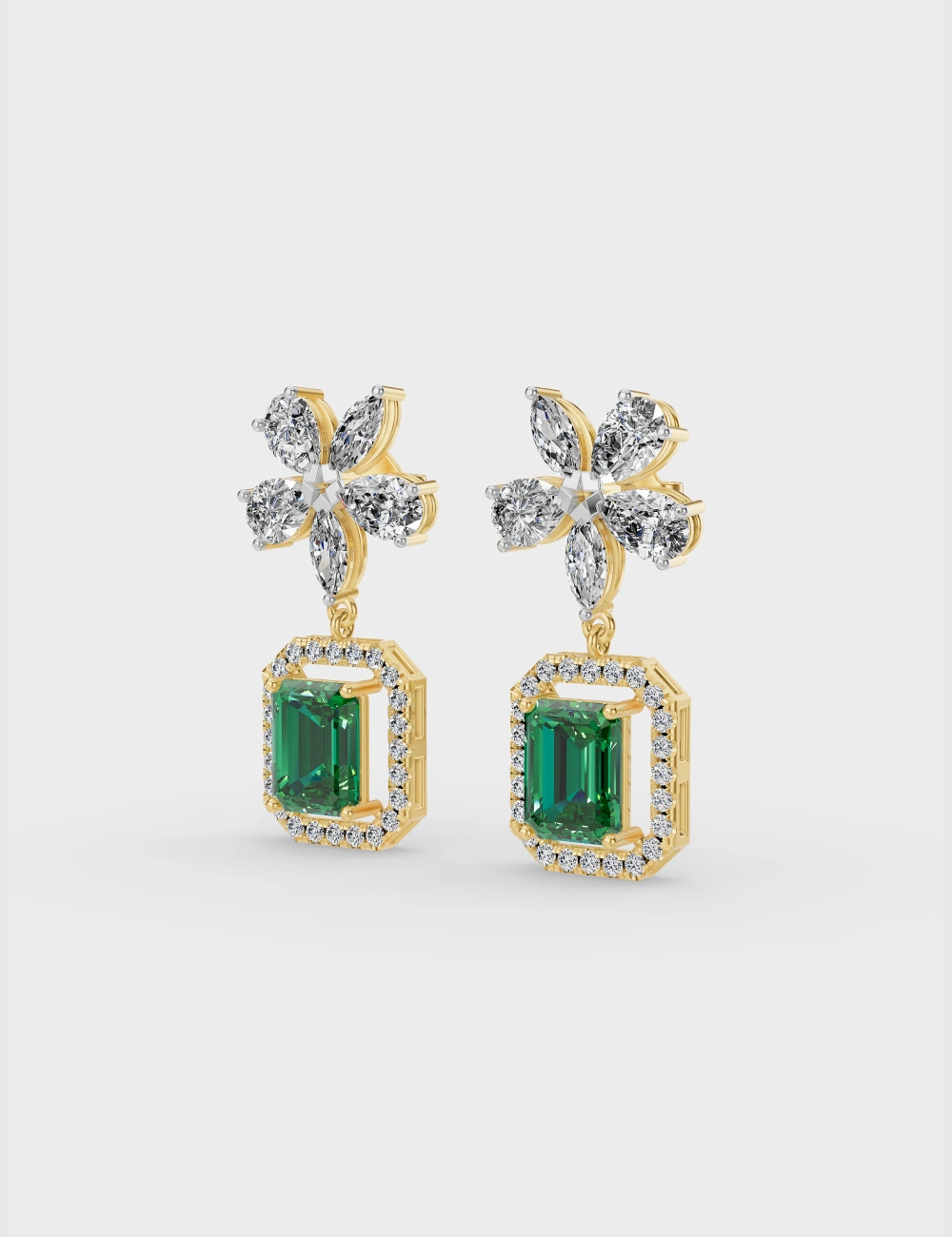 Verdant Whimsy Diamond Drops 3.12 carat FG-VVS, Yellow Gold, large, image 2