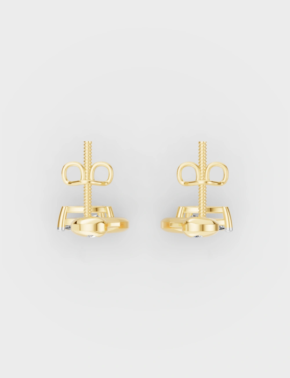 Swan Song Diamond Studs 61 cent FG-VVS, Yellow Gold, large, image 4