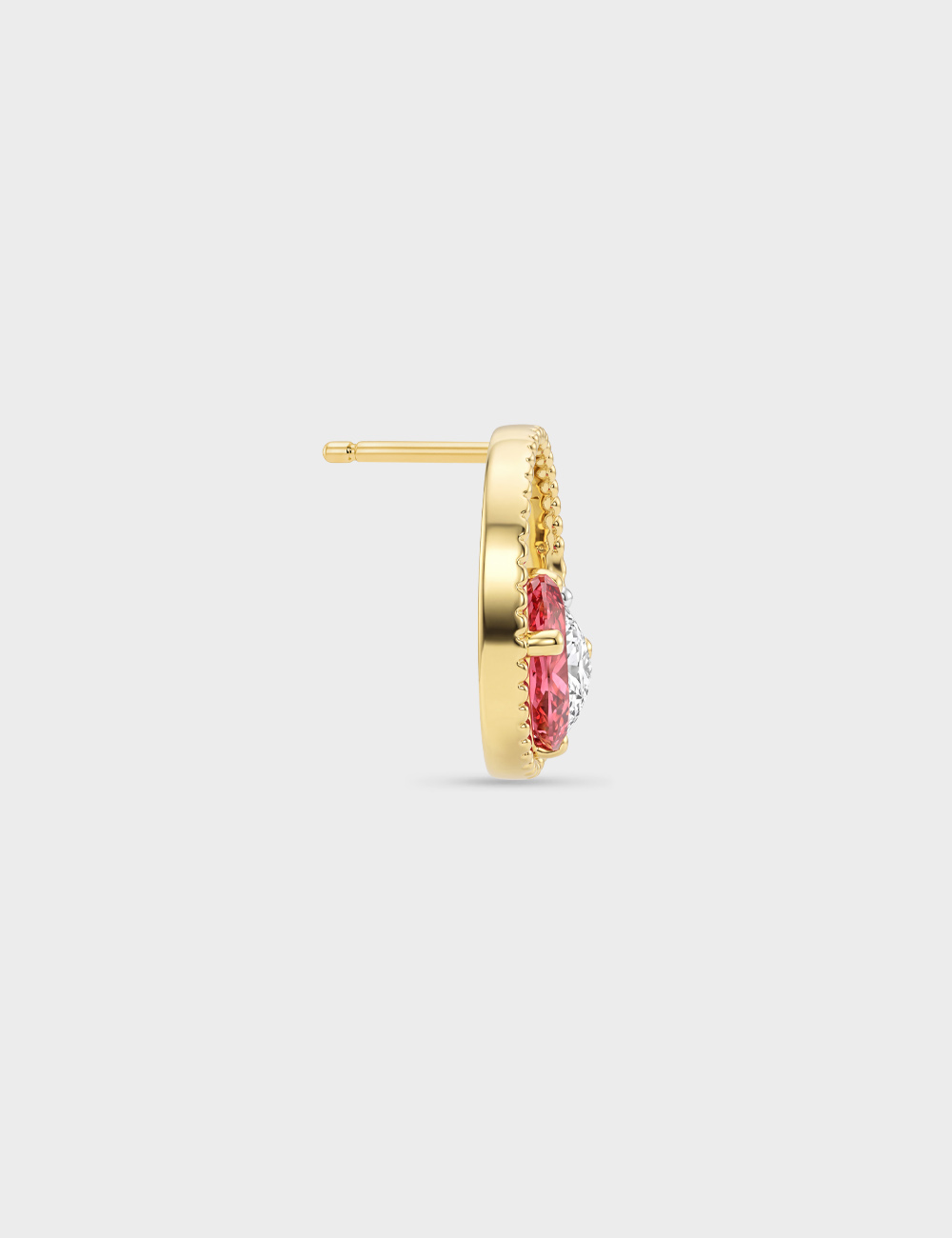 Rose Circle Lab Grown Diamond Studs 1.32 Carat FG-VVS, Yellow Gold, large, image 3